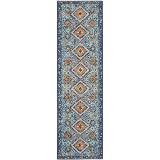 Nourison Passion PSN47 Runner Rug, Blue/Multicolor, 2'2" x 7'6"