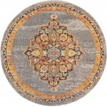 Nourison Passionate PST01 Area Rug, Grey, 5'3" x Round