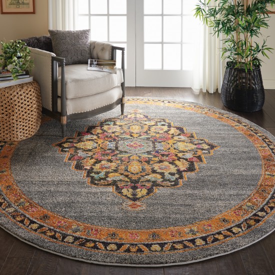 Nourison Passionate PST01 Area Rug, Grey, 7'10" x Round