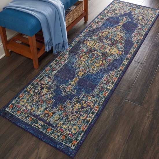 Nourison Passionate PST01 Runner Rug, Navy, 2'2" x 7'6"