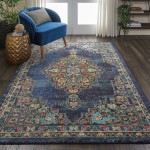 Nourison Passionate PST01 Area Rug, Navy, 5'3" x 7'3"