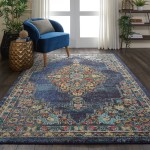 Nourison Passionate PST01 Area Rug, Navy, 5'3" x 7'3"