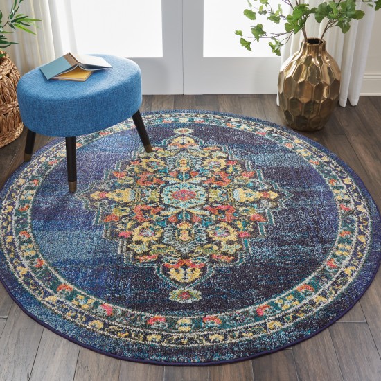 Nourison Passionate PST01 Area Rug, Navy, 5'3" x Round