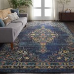 Nourison Passionate PST01 Area Rug, Navy, 7'10" x 10'