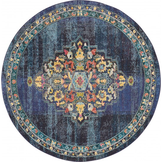 Nourison Passionate PST01 Area Rug, Navy, 7'10" x Round