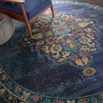 Nourison Passionate PST01 Area Rug, Navy, 7'10" x Round