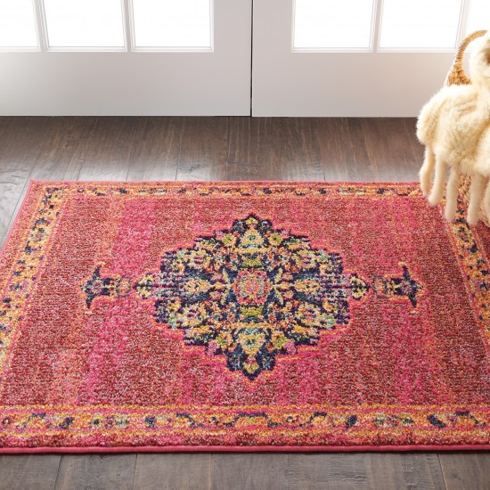 Nourison Passionate PST01 Area Rug, Pink/Flame, 2'2" x 3'9"