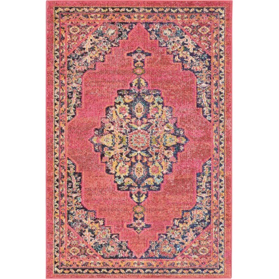 Nourison Passionate PST01 Area Rug, Pink/Flame, 3'11" x 5'11"