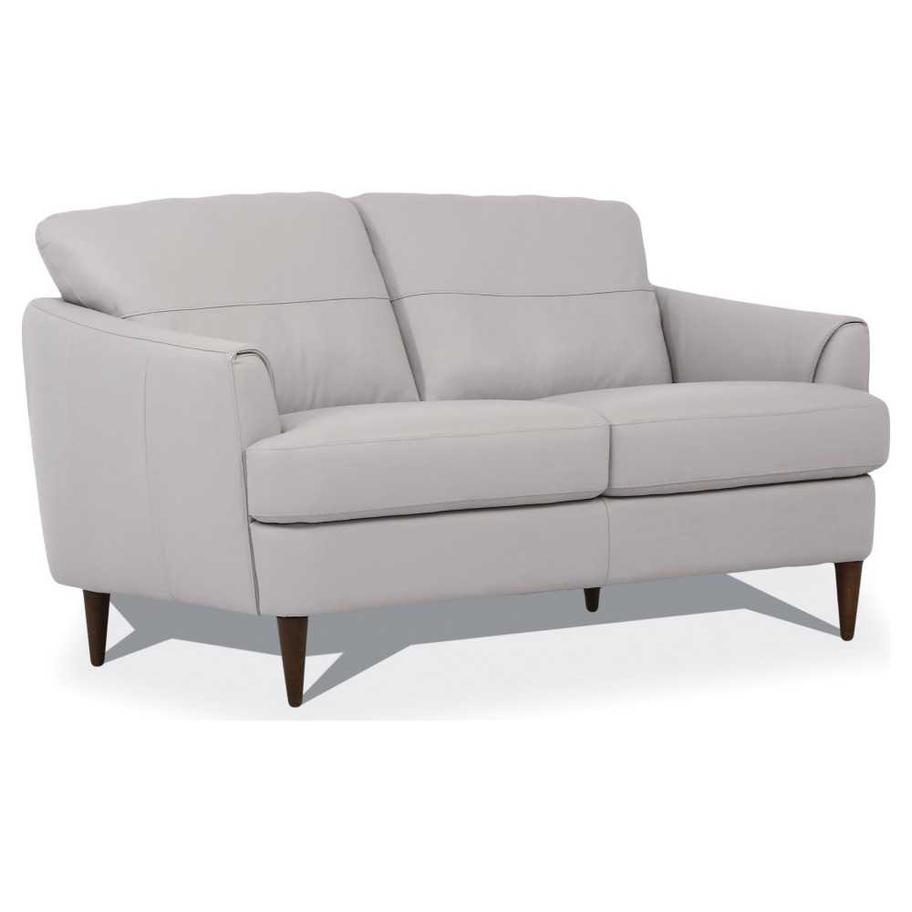 ACME Helena Loveseat, Pearl Gray Leather ACME Helena Loveseat, Pearl Gray Leather