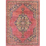 Nourison Passionate PST01 Area Rug, Pink/Flame, 5'3" x 7'3"