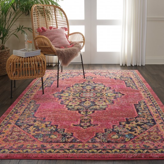 Nourison Passionate PST01 Area Rug, Pink/Flame, 5'3" x 7'3"