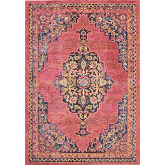 Nourison Passionate PST01 Area Rug, Pink/Flame, 6'7" x 9'6"