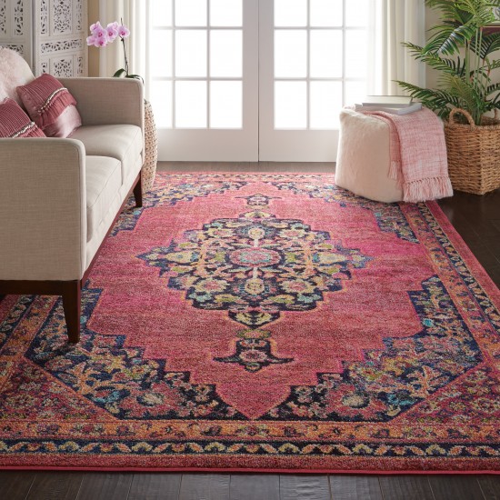 Nourison Passionate PST01 Area Rug, Pink/Flame, 6'7" x 9'6"