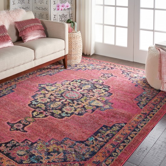 Nourison Passionate PST01 Area Rug, Pink/Flame, 6'7" x 9'6"