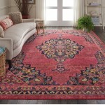 Nourison Passionate PST01 Area Rug, Pink/Flame, 7'10" x 10'