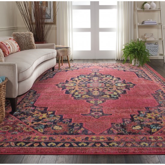 Nourison Passionate PST01 Area Rug, Pink/Flame, 7'10" x 10'