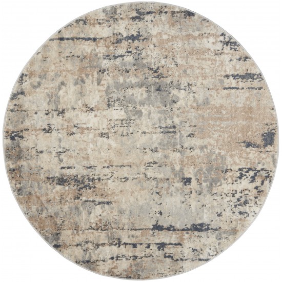 Nourison Quarry QUA01 Area Rug, Beige/Grey, 4' x Round