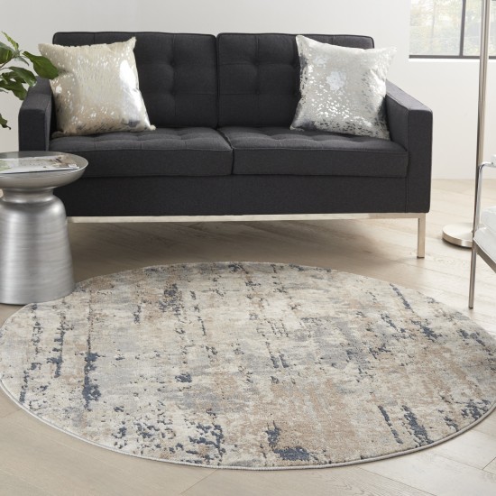 Nourison Quarry QUA01 Area Rug, Beige/Grey, 4' x Round