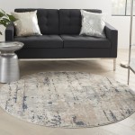 Nourison Quarry QUA01 Area Rug, Beige/Grey, 5'3" x Round