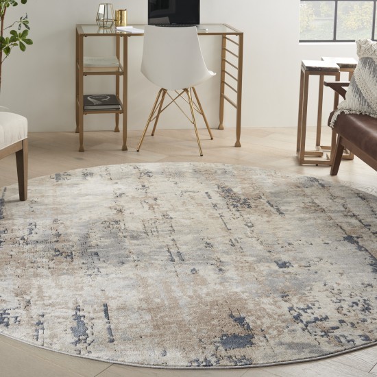 Nourison Quarry QUA01 Area Rug, Beige/Grey, 7'10" x Round