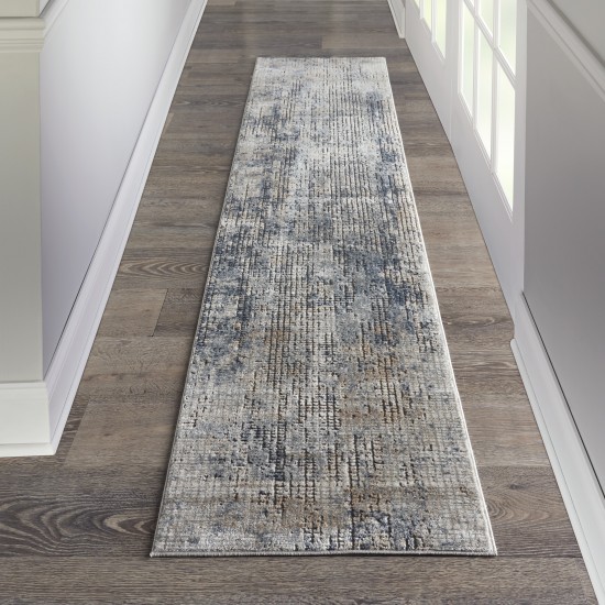 Nourison Quarry QUA02 Runner Rug, Blue/Beige, 2'2" x 7'6"