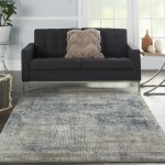 Nourison Quarry QUA02 Area Rug, Blue/Beige, 3'9" x 5'9"