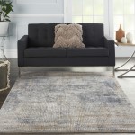 Nourison Quarry QUA02 Area Rug, Blue/Beige, 5'3" x 7'3"