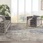 Nourison Quarry QUA02 Area Rug, Blue/Beige, 8'10" x 11'10"