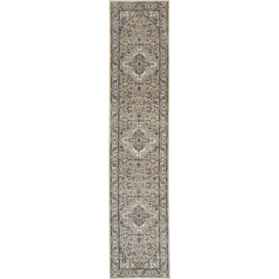 Nourison Quarry QUA05 Runner Rug, Beige/Grey, 2'2" x 10'