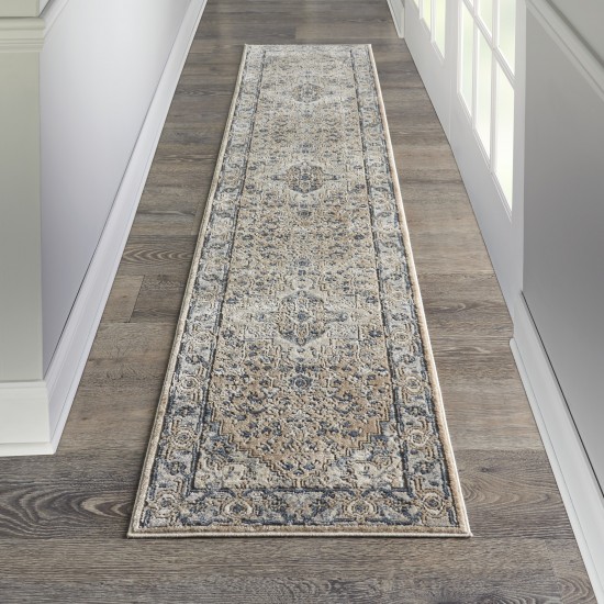 Nourison Quarry QUA05 Runner Rug, Beige/Grey, 2'2" x 10'