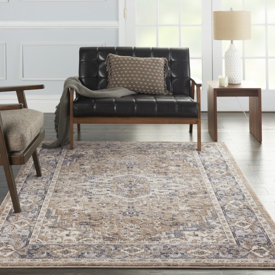 Nourison Quarry QUA05 Area Rug, Beige/Grey, 3'9" x 5'9"