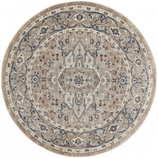 Nourison Quarry QUA05 Area Rug, Beige/Grey, 4' x Round