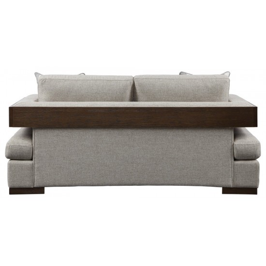 ACME Niamey Loveseat w/2 Pillows, Fabric & Walnut