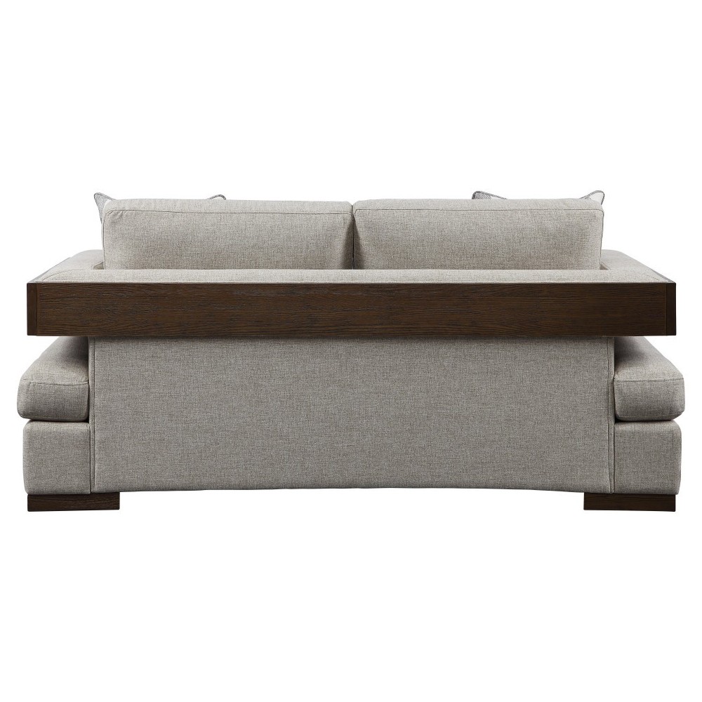 ACME Niamey Loveseat w/2 Pillows, Fabric & Walnut