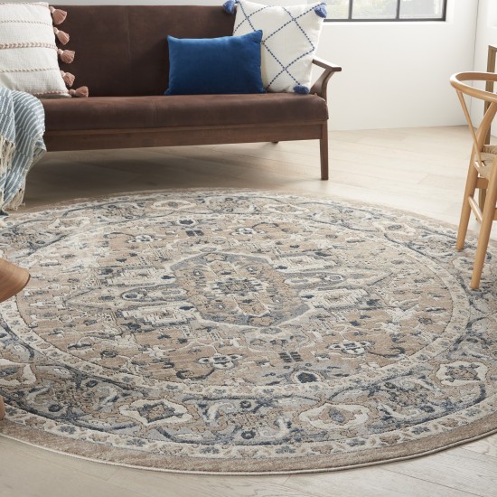 Nourison Quarry QUA05 Area Rug, Beige/Grey, 7'10" x Round