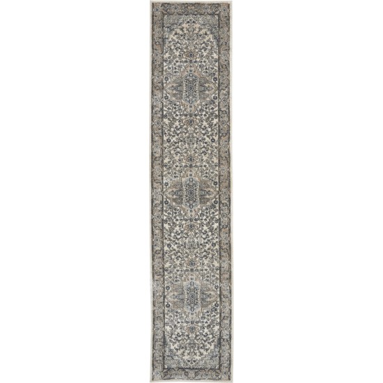 Nourison Quarry QUA05 Runner Rug, Ivory/Grey, 2'2" x 10'