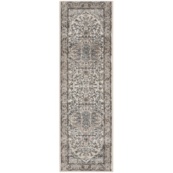 Nourison Quarry QUA05 Runner Rug, Ivory/Grey, 2'2" x 7'6"