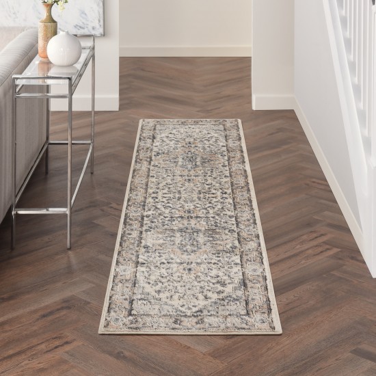 Nourison Quarry QUA05 Runner Rug, Ivory/Grey, 2'2" x 7'6"