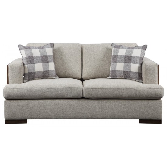 ACME Niamey Loveseat w/2 Pillows, Fabric & Walnut