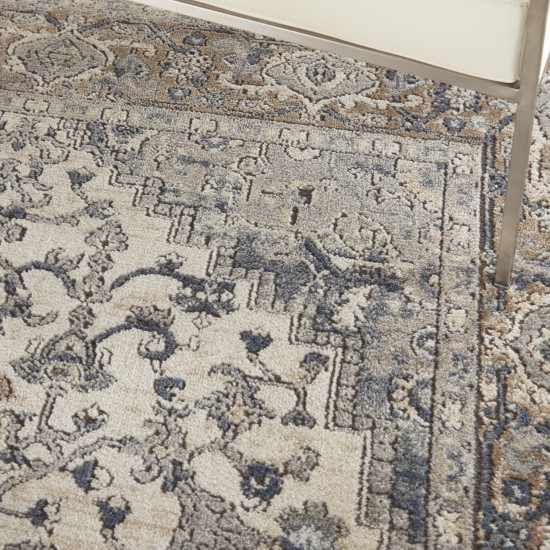 Nourison Quarry QUA05 Area Rug, Ivory/Grey, 3'9" x 5'9"