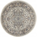 Nourison Quarry QUA05 Area Rug, Ivory/Grey, 5'3" x Round