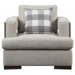 ACME Niamey Chair w/1 Pillow, Fabric & Walnut