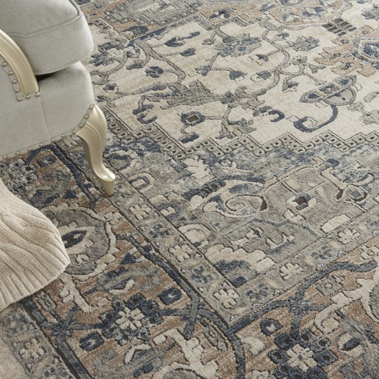 Nourison Quarry QUA05 Area Rug, Ivory/Grey, 6'7" x 9'6"