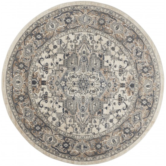 Nourison Quarry QUA05 Area Rug, Ivory/Grey, 7'10" x Round