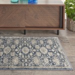 Nourison Quarry QUA06 Area Rug, Blue/Beige, 2'2" x 3'9"