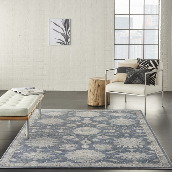 Nourison Quarry QUA06 Area Rug, Blue/Beige, 3'9" x 5'9"