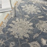 Nourison Quarry QUA06 Area Rug, Blue/Beige, 5'3" x 7'3"