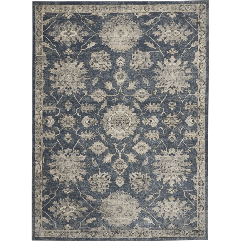 Nourison Quarry QUA06 Area Rug, Blue/Beige, 6'7" x 9'6"