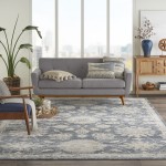 Nourison Quarry QUA06 Area Rug, Blue/Beige, 6'7" x 9'6"