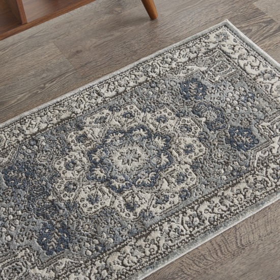 Nourison Quarry QUA07 Area Rug, Grey/Ivory, 2'2" x 3'9"